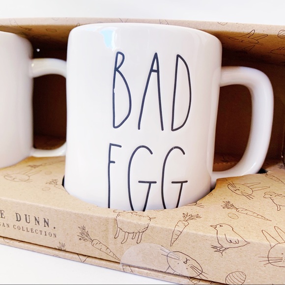 Rae Dunn GOOD EGG BAD EGG Easter Spring Mug Set - Picture 3 of 4
